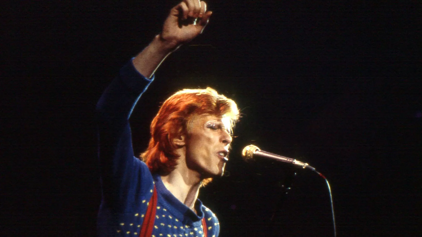 David Bowie durante a turnê do álbum "Diamond Dogs"
