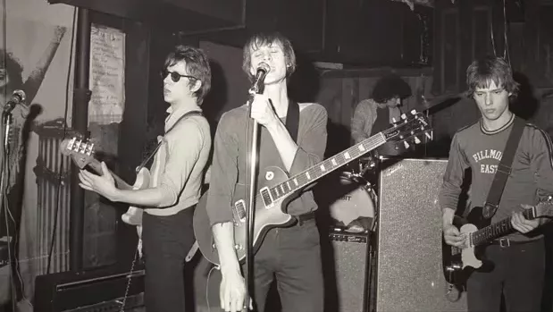 Television ao vivo no CBGBs, Nova Iorque, 1975. Da esquerda pra direita Richard Hell, Tom Verlaine, Billy Ficca e Richard Lloyd. Crédito foto: Richard E Aaron/Redferns