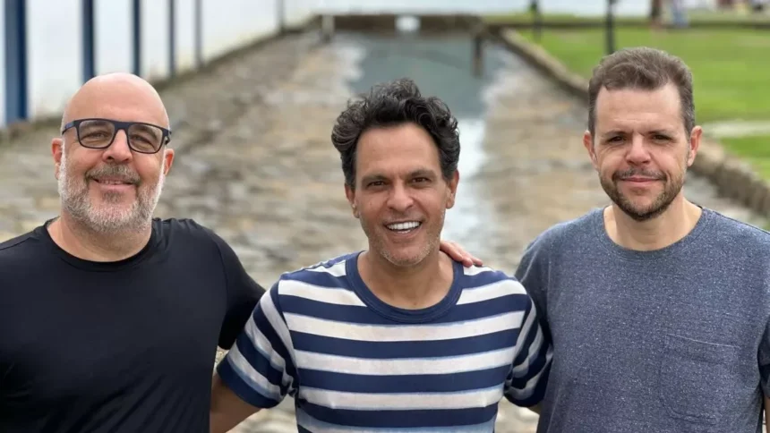 Crédito: Divulgação | João Marcello Bôscoli, Carlos Pitchu e André Barcinski em Paraty