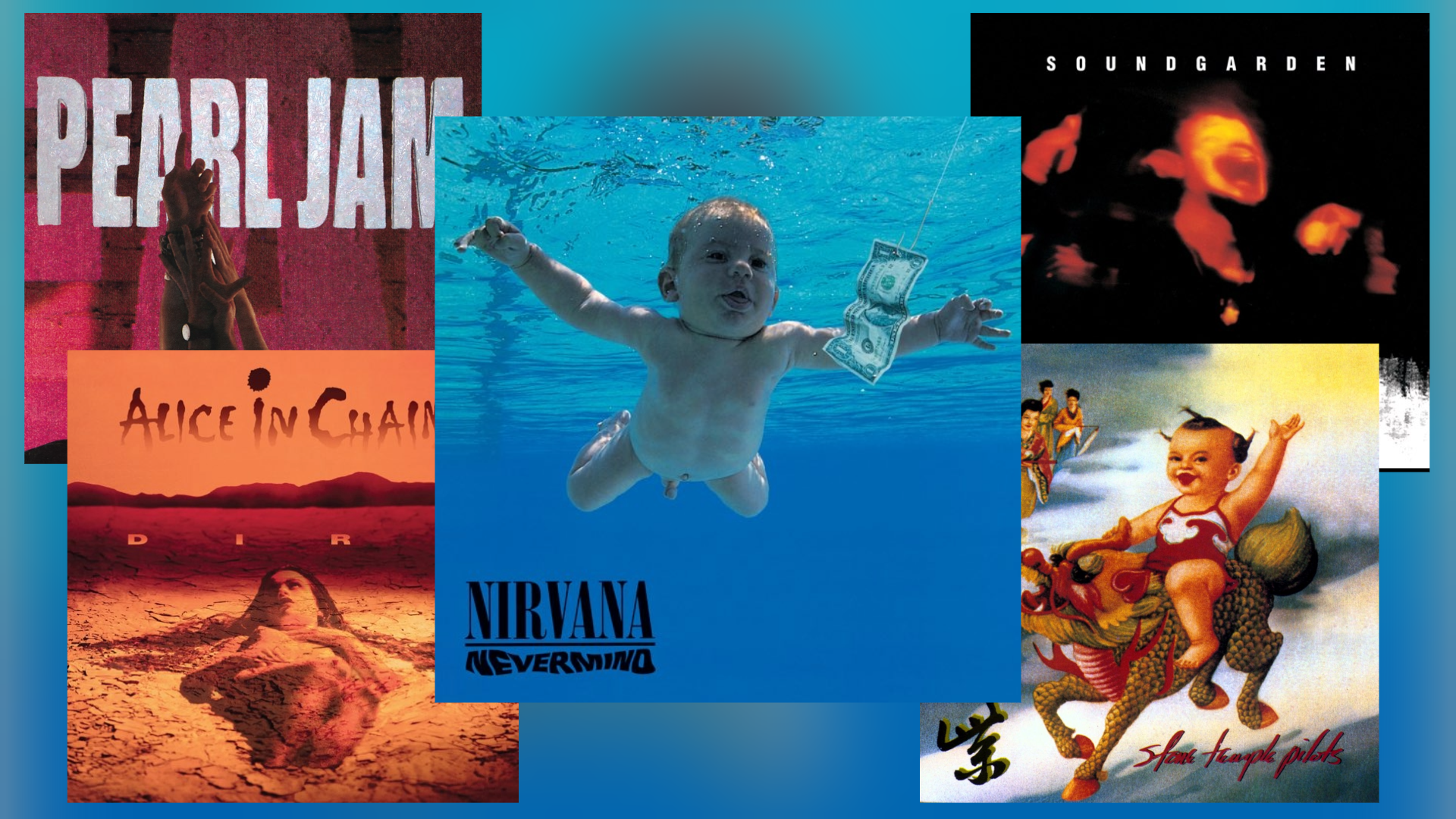 Foto: Capas dos principais discos de grunge