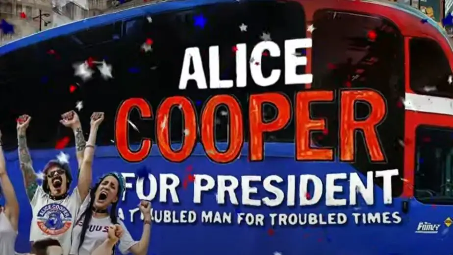 Foto da campanha de Alice Cooper para presidente