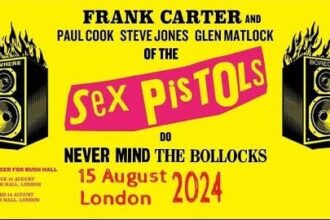 Cartaz Frank Carter e Sex Pistols.
