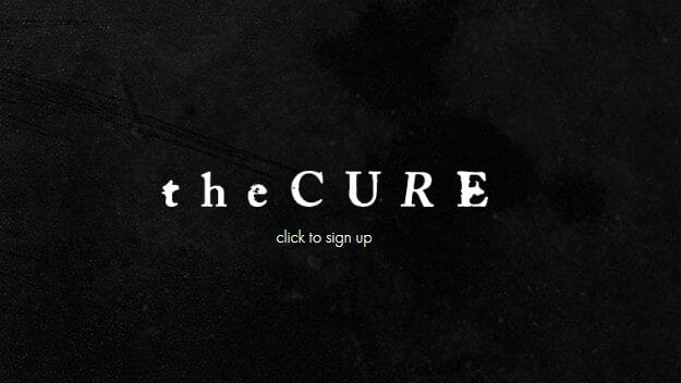 Logo novo do The Cure no site da banda.