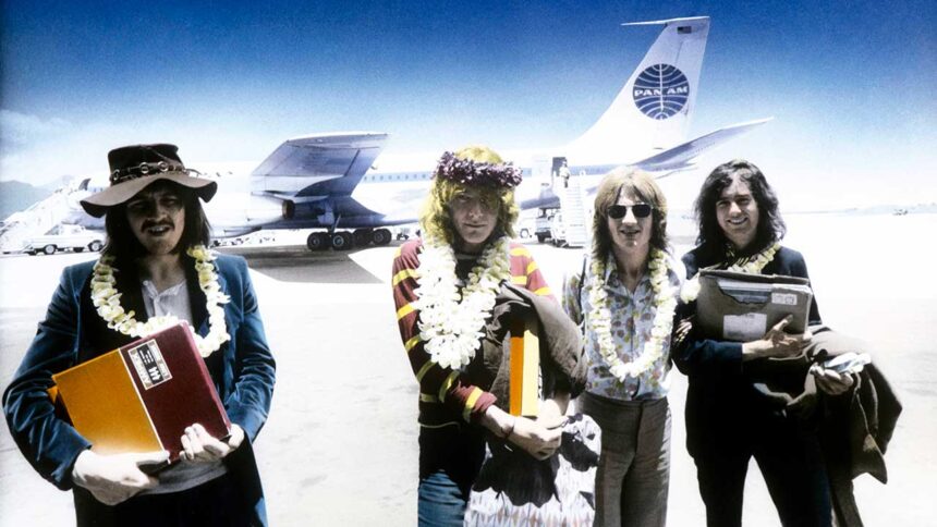 Led Zeppelin em 1969. Crédito: Robert Knight Archive / Getty Images