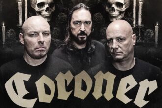 Cartaz divulgação Coroner no Santo Rock Bar.