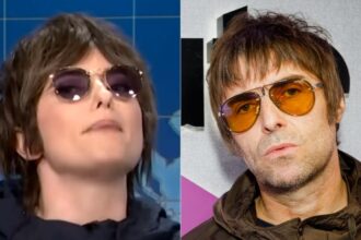 Foto: Sarah Sherman e Liam Gallagher. Crédito: NBC e Getty.