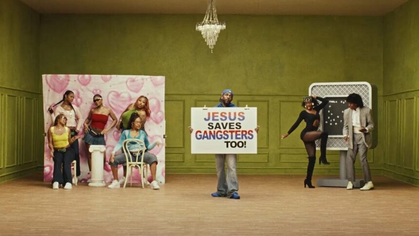 Kendrick Lamar em “Squabble Up”, dirigido por Calmatic
