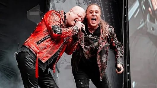 Andy Deris e Michael Kiske do Helloween. Andy Deris_Michael Kiske. Foto: Gustavo Diakov.