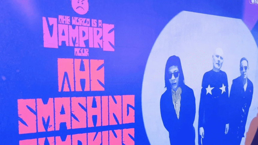 Foto: Banner do show Samshing Pumpkins no Espaço Unimed São Paulo.