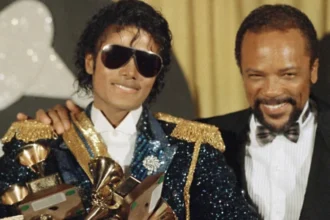 Foto: Michael Jackson e Quincy Jones. Crédito: Doug Pizac.