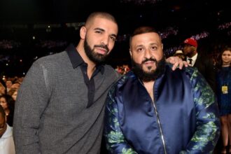 Foto: Drake e Dj Khaled. Crédito: Kevin Manzur/Getty Images.
