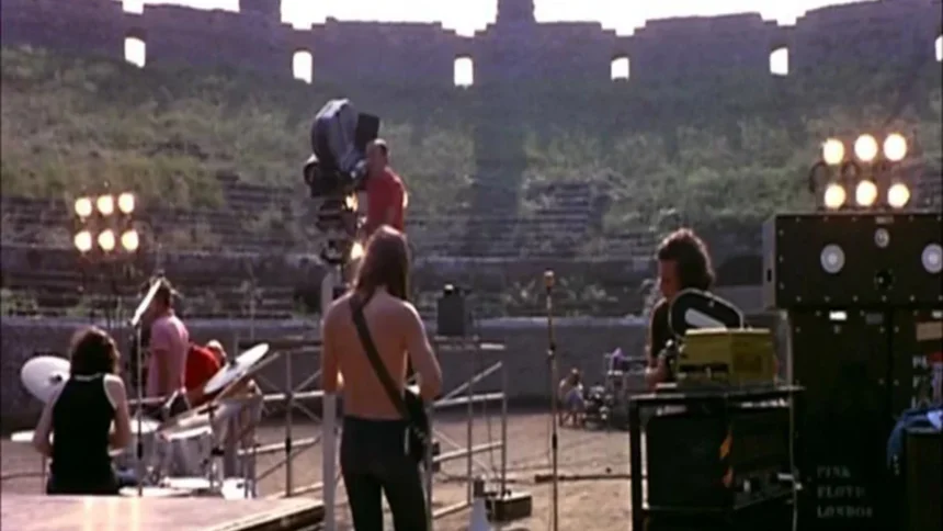 Foto: Pink Floyd no Live at Pompeii.