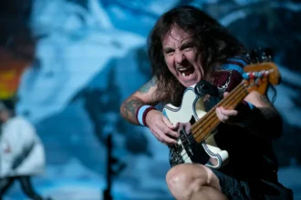 Steve Harris / Iron Maiden. Crédito: Jeff Wheeler / Star Tribune / Getty Images.