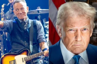 Foto: Bruce Springsteen e Trump. Crédito: Raph Pour Hashemi / The White House.