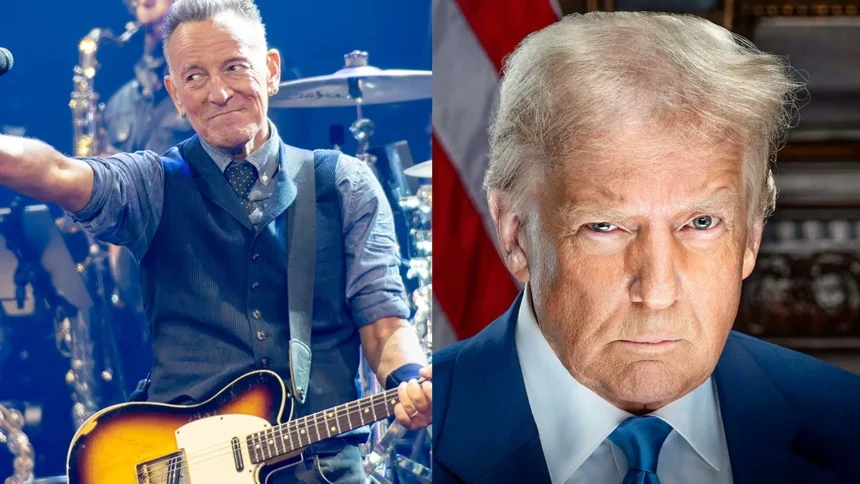 Foto: Bruce Springsteen e Trump. Crédito: Raph Pour Hashemi / The White House.