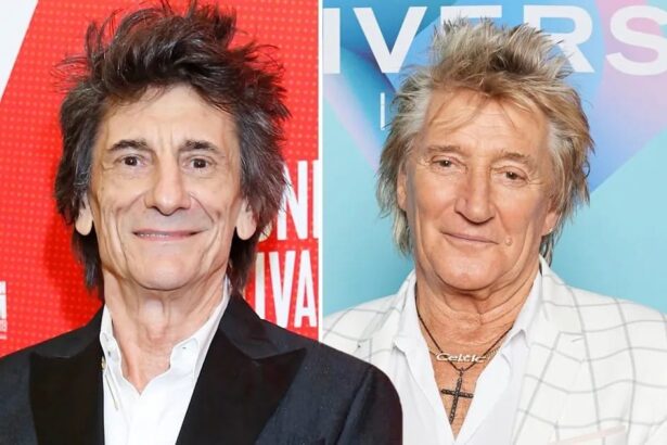 Ron Wood e Rod Stewart. Crédito: Getty Images.