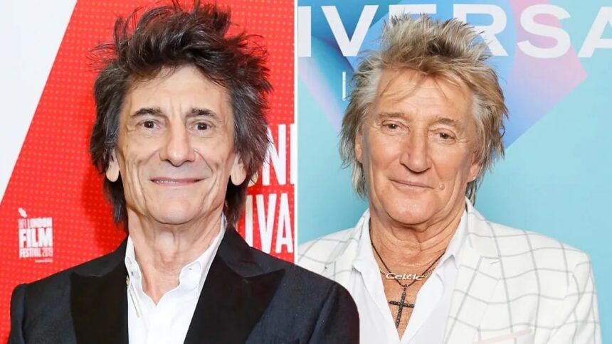 Ron Wood e Rod Stewart. Crédito: Getty Images.