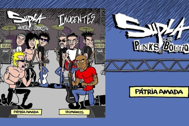Capa Supla & os Punks de Boutique e Os Inocentes. Arte: Leandro Franco.