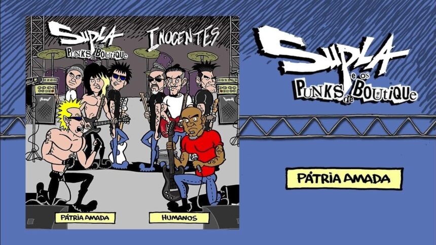 Capa Supla & os Punks de Boutique e Os Inocentes. Arte: Leandro Franco.