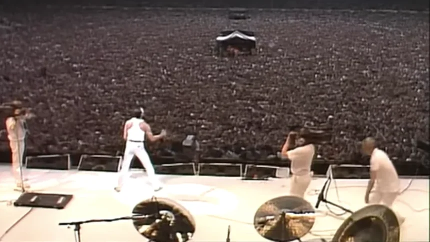 Imagens: Queen no Live Aid.