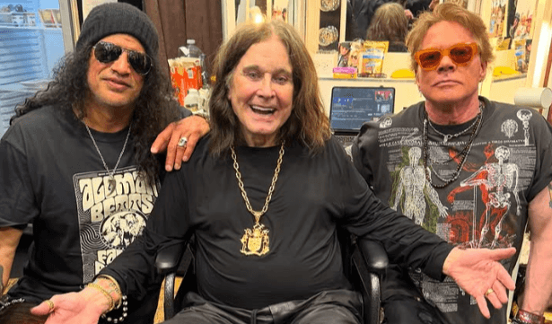 Ozzy Osbourne, Slash & Axl Rose. Foto: Instagram Ozzy Osbourne.