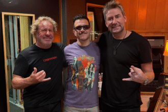 Charlie Benante, Sammy Hagar e Chad Kroeger. Foto: Charlie Benante / Reprodução.