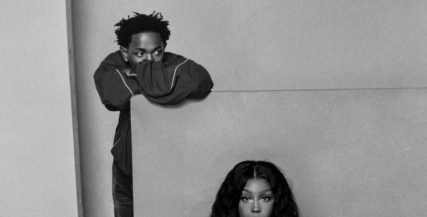 Kendrick Lamar and SZA 'Grand National' arte promocional da turnê. Foto: Andre D Wagner.