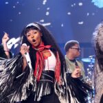 Doja Cat e Janelle Monáe. Crédito: Kevin Mazur/Getty Images RRHOF.