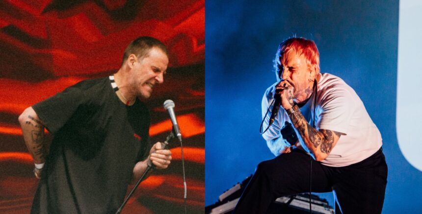 Sleaford Mods and IDLES. Crédito: Phoebe Fox/NME e Andy Ford/NME.