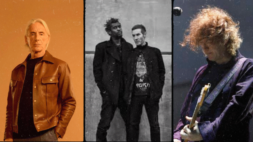 Paul Weller/Massive Attack/My Bloody Valentine. Foto: Reprodução.