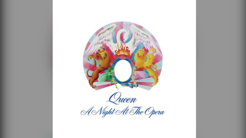 Capa do álbum "A Night At The Opera" do Queen.