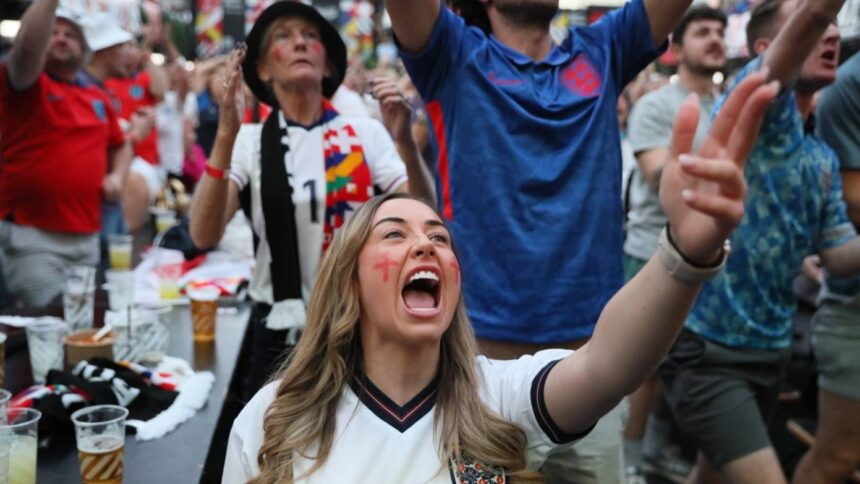 Torcedores ingleses de futebol. Foto: Alishia Abodunde.