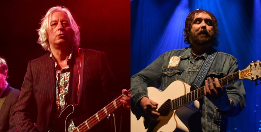 Peter Buck e Ian McNabb. Crédito: R. Diamond/C Brandon/Getty Images.