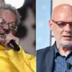 Mark Mothersbaugh e Brian Eno. Crédito: Michael Loccisano / Christian Alminana, Getty Images.