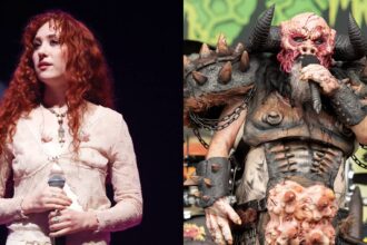 Chappell Roan e Blöthar the Berserker do GWAR. Crédito: Taylor Hill/Barry Brecheisen/Getty.