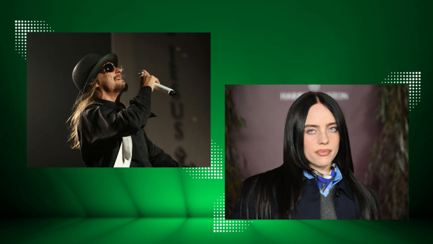 Kid Rock / Billie Eilish. Crédito: Reprodução.