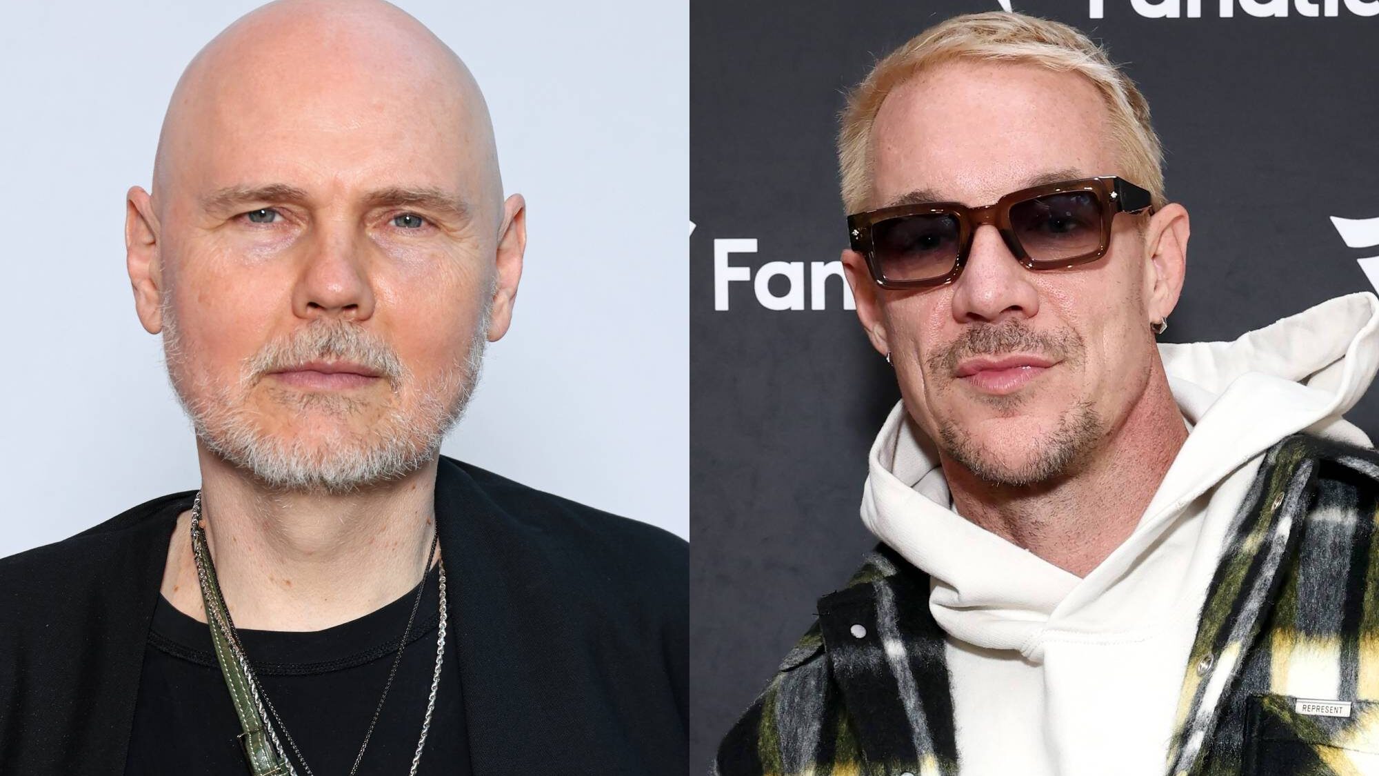 Billy Corgan e Diplo. Billy Corgan and Diplo.  Pascal Le Segretain/Getty and Cindy Ord/Getty for Fanatics