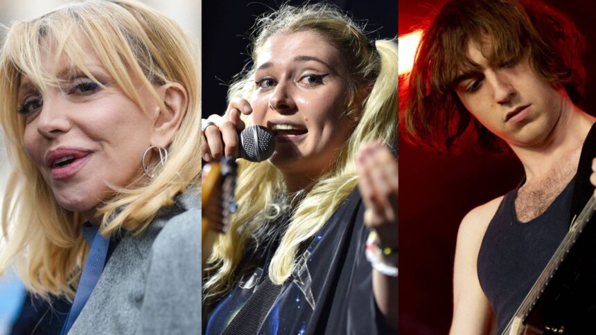 Courtney Love. Baby Queen and Geese's Cameron Winter Edward Berthelot/Getty Images/Jason Bollenbacher/Getty Images/Scott Dudelson/Getty for Coachella