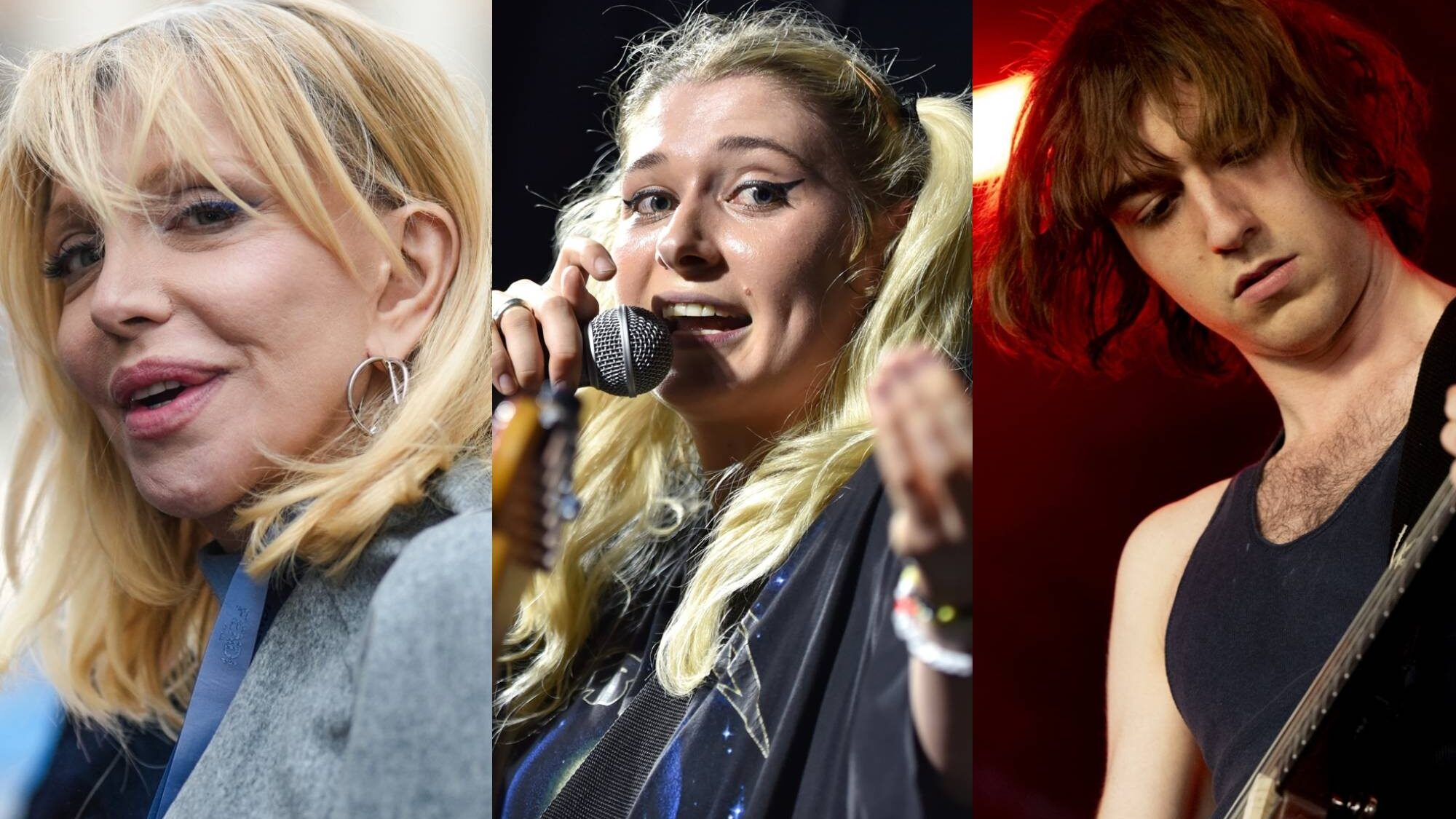 Courtney Love. Baby Queen and Geese's Cameron Winter Edward Berthelot/Getty Images/Jason Bollenbacher/Getty Images/Scott Dudelson/Getty for Coachella