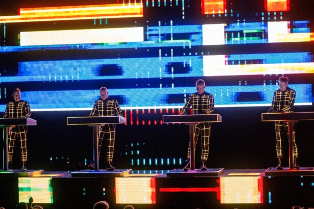 Kraftwerk. Ralf Hutter, Henning Schmitz, Falk Grieffenhagen and Georg Bongartz from  at Sentrum Scene on November 23, 2025 in Oslo, Norway. (by Per Ole Hagen/Getty Images)