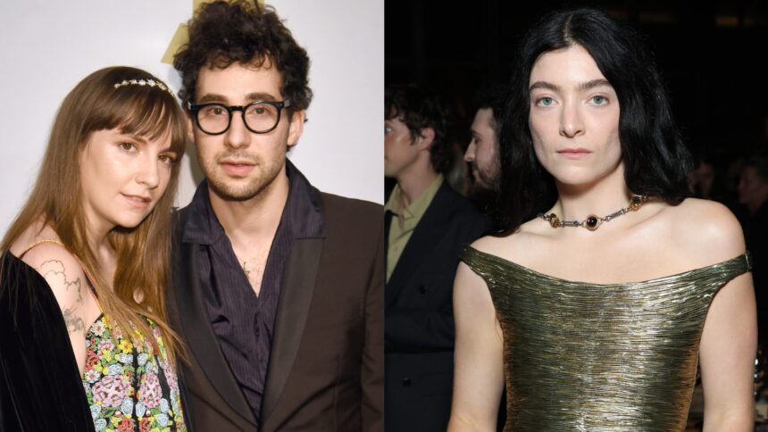 Lena Dunham. Jack Antonoff and Lorde (Jeff Kravitz/FilmMagic; Stefanie Keenan/Getty for LACMA)