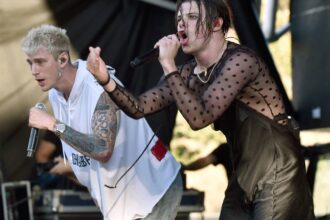Machine Gun Kelly. and Yungblud on July 21, 2019 in Mountain View, California. (by Tim Mosenfelder/Getty Images)