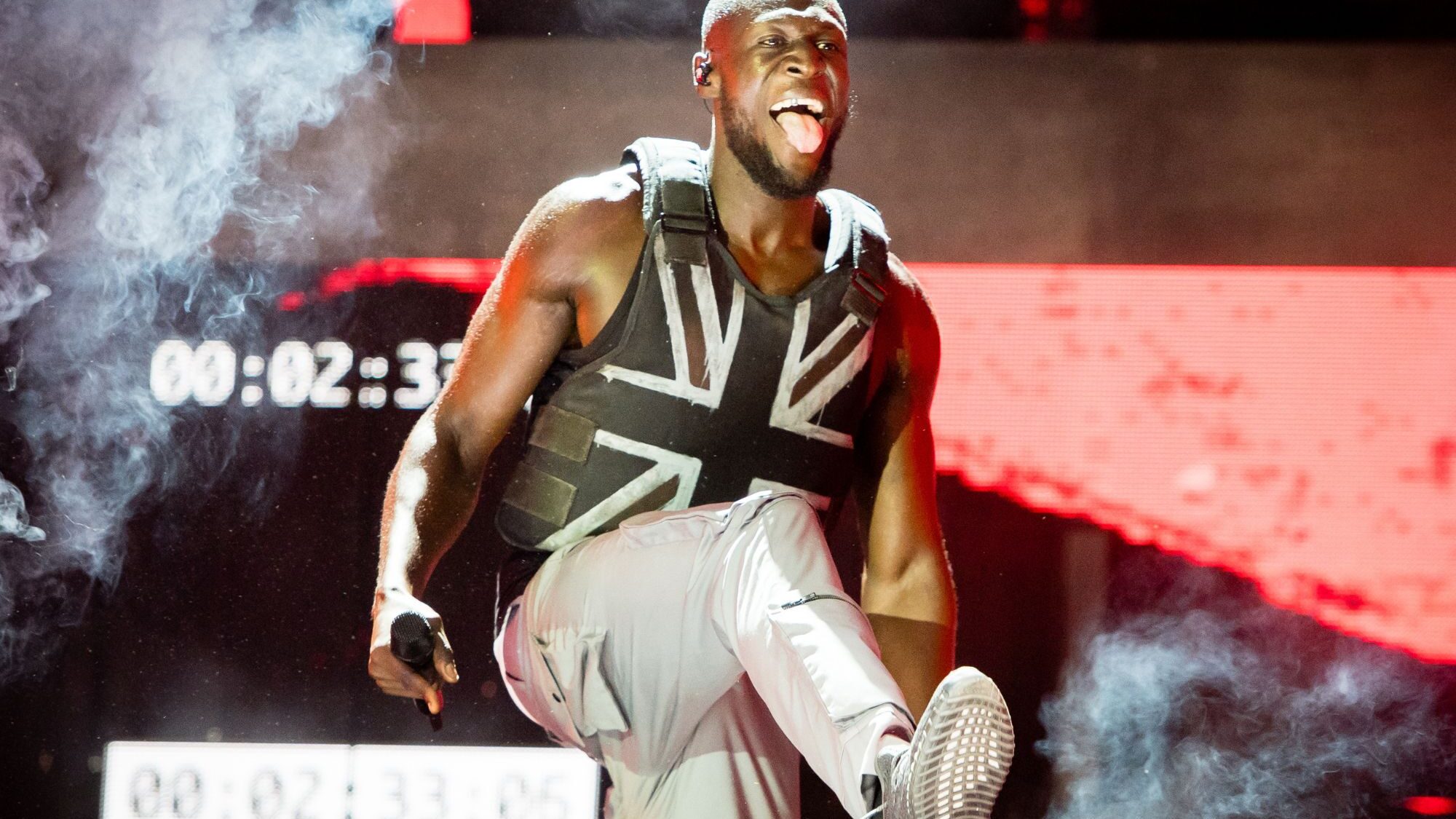 Stormzy. Crédito: headlines Glastonbury 2019. Samir Hussein/WireImage/Getty.