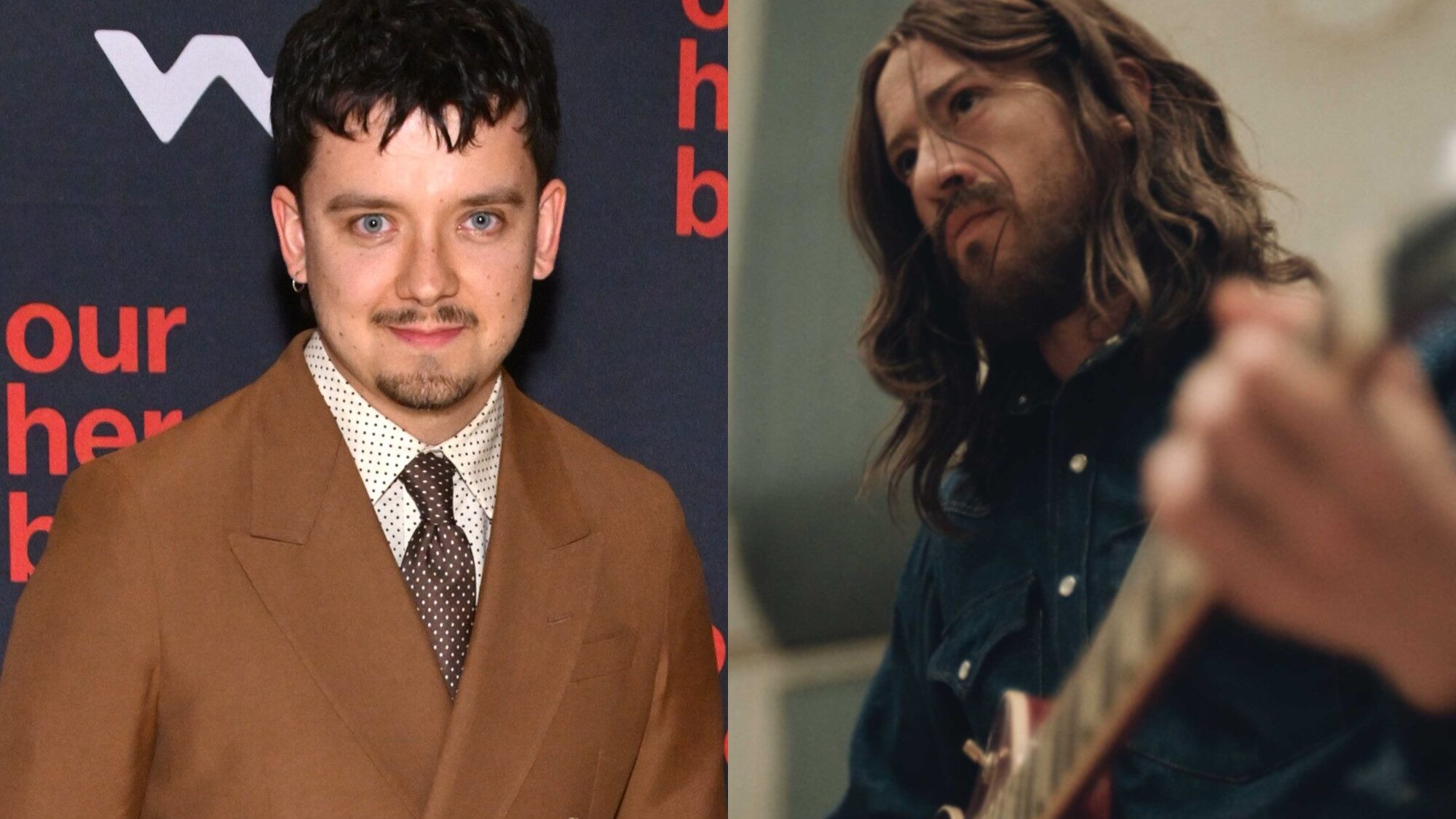 The Beatles. Asa Butterfield and Joseph Quinn as George Harrison. Getty and Sony Pictures