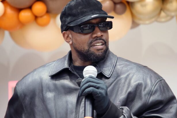 Kanye West. at the Los Angeles Mission on November 24, 2021 in Los Angeles, California. (by David Livingston/Getty Images)