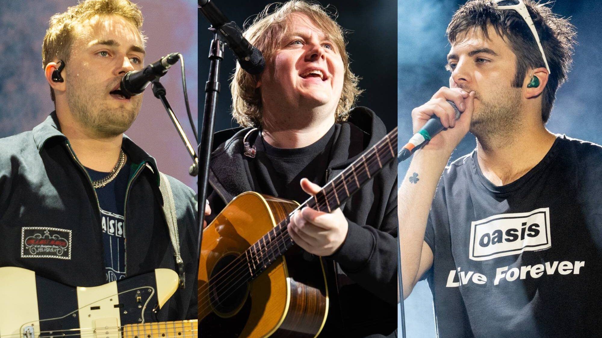 Lewis Capaldi. Sam Fender,  and Grian Chatten. Joseph Okpako/WireImage, Dana Jacobs/Getty and Shirlaine Forrest/WireImage