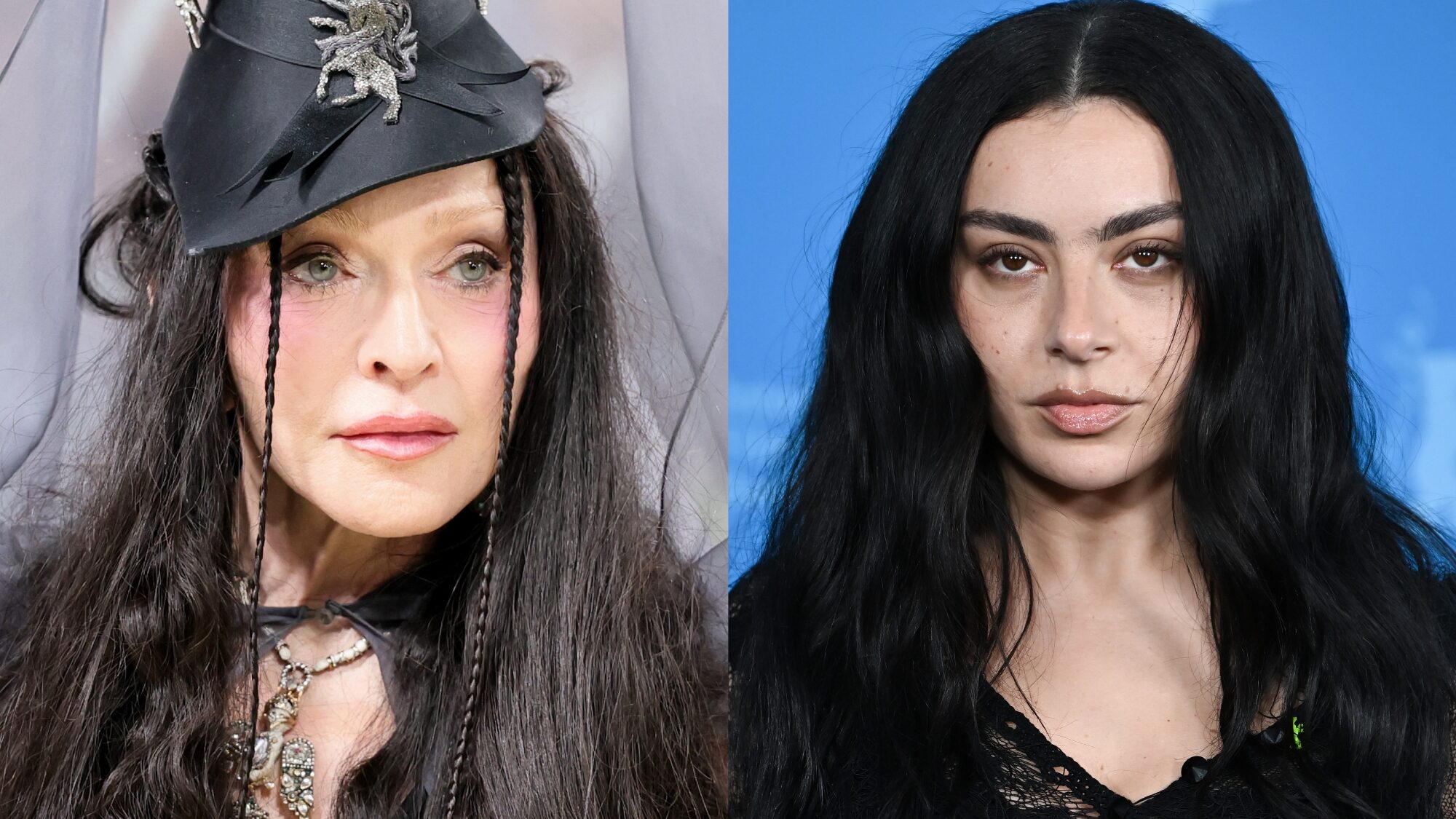Madonna. (L) and Charli XCX (R) (Theo Wargo/FilmMagic; Dominique Charriau/WireImage)