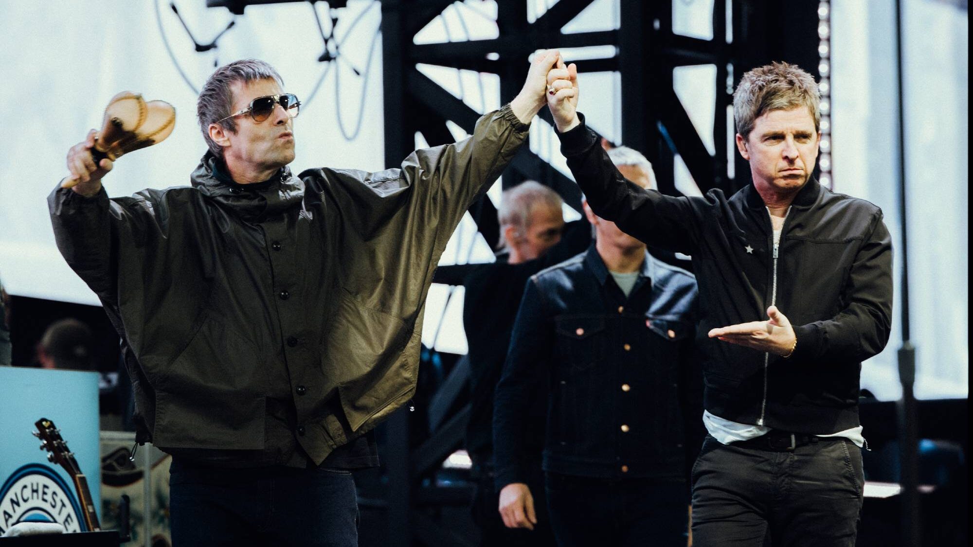Oasis. Liam and Noel Gallagher at ' Wembley Stadium show in 2025. Big Brother Recordings