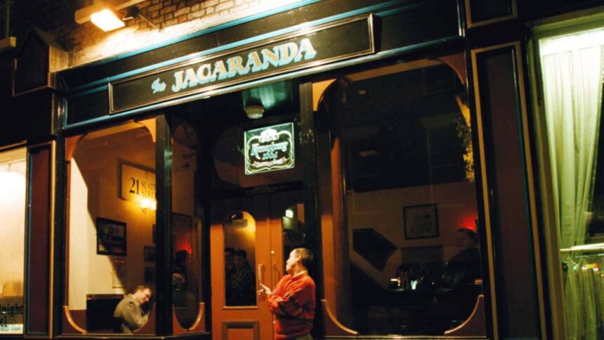 Paul McCartney. The Jacaranda Club in Liverpool's Slater Street. (by David Kendall - PA Images/PA via Getty Images)