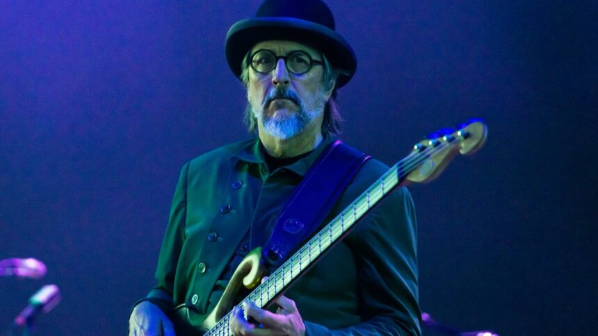 Primus. Les Claypool of  at Michigan Lottery Amphitheatre on July 16, 2025 in Sterling Heights, Michigan. (by Scott Legato/Getty Images)